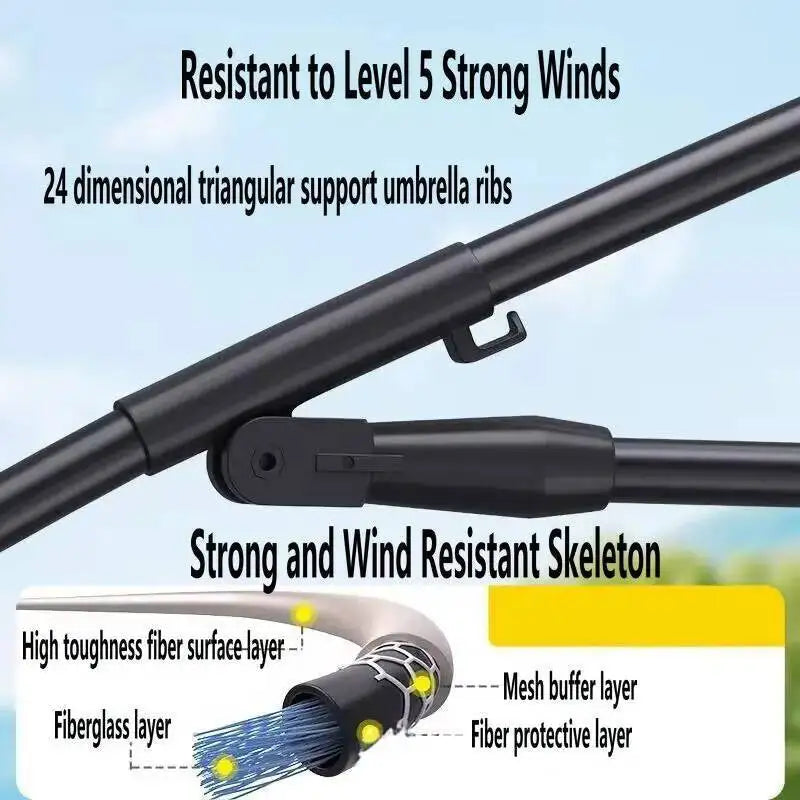 New Version Fishing Umbrella with Mechanical Arm Adjustment Big Beach Umbrella Large Parasol Outdoor Sunshade Protector