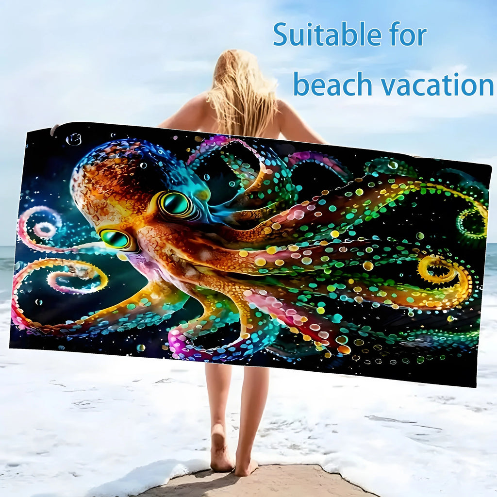 Colorful Octopus Beach Towel: Dive into Fun and Style! Suitable for towels, bath towels, beach towels
