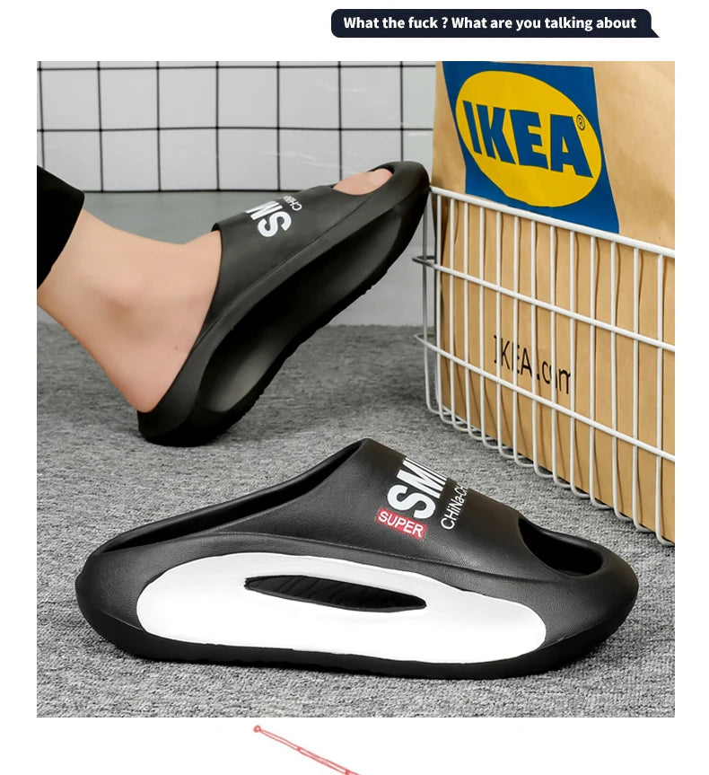 Me slippers Massaging Rubber sandals Thick Bottom Soft EVA Non-slip Women's home slippers summer beach shoes flip flops for men