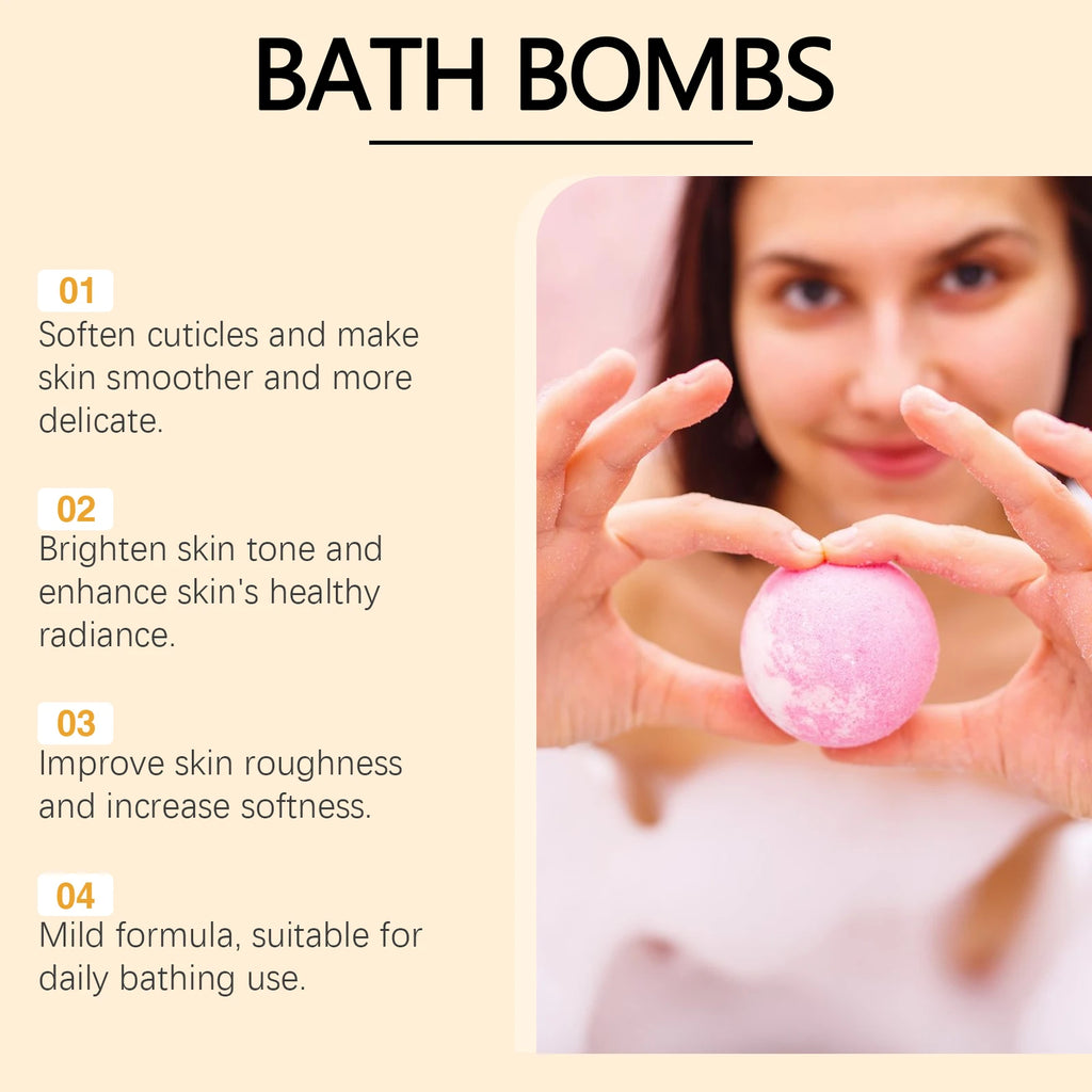 Floral Bath Bomb Set - Gentle Cleansing & Moisturizing, Long-Lasting Fragrance, Luxurious & Comfortable Bath Experience