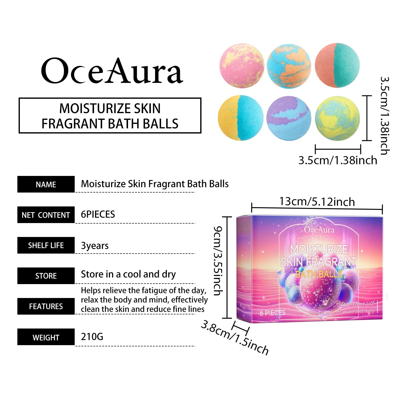 Bath Bomb Lasting Fragrance Aromatherapy Floral Scent Exfoliating Moisture Body Wash Cleansing Spa Salt Ball Bubble Bombs Shower