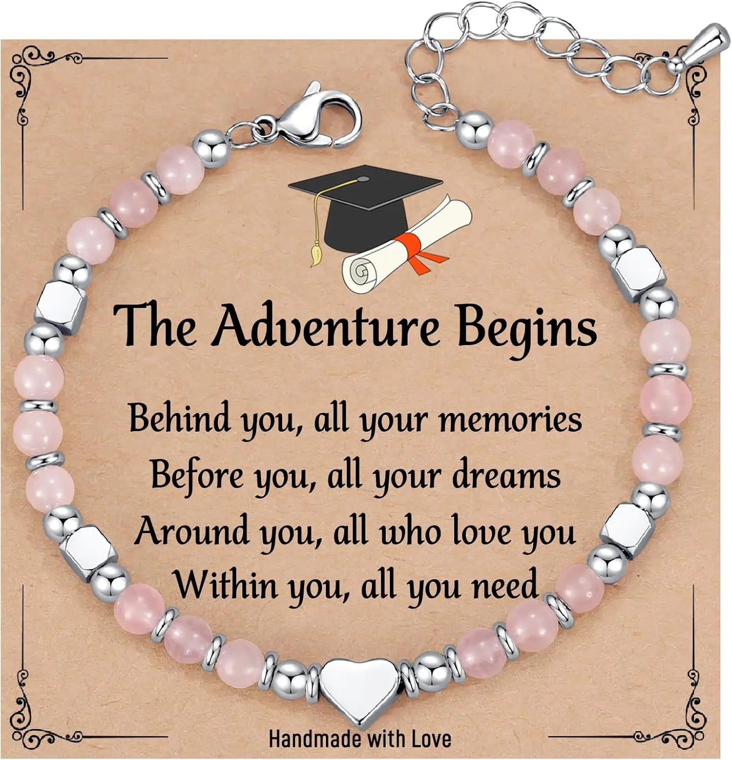 2026 Graduation Bracelet Gift for Her Graduation Bracelets for Women Girls Middle High School College Graduates Meaningful Cards