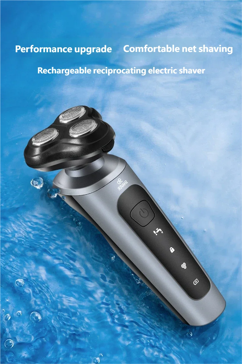 Men's Intelligent Rechargeable Shaver Wet/Dry Beard Razor ABS Tondeuse Dissolving Beard Rechargeable Razor for Smooth Skin