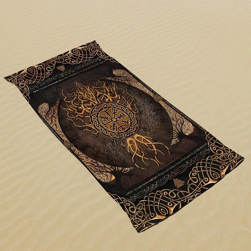 Viking Tree of Life Beach Towel: Unique Design for Stylish Beach Days Suitable for towels, bath towels, beach towels