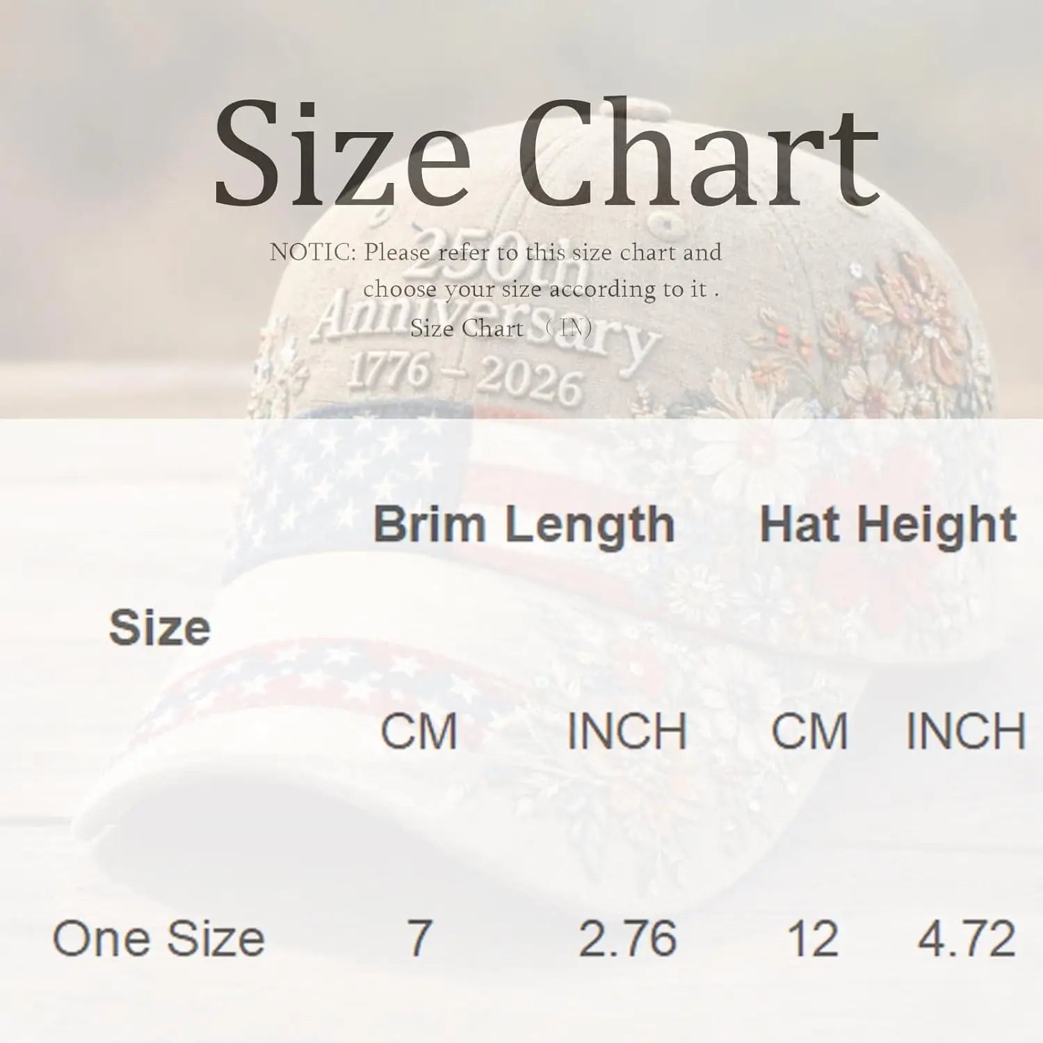USA Patriotic Baseball Cap 1776-2026 250th Anniversary Vintage Floral Embroidered Unisex Hat for Fourth of July