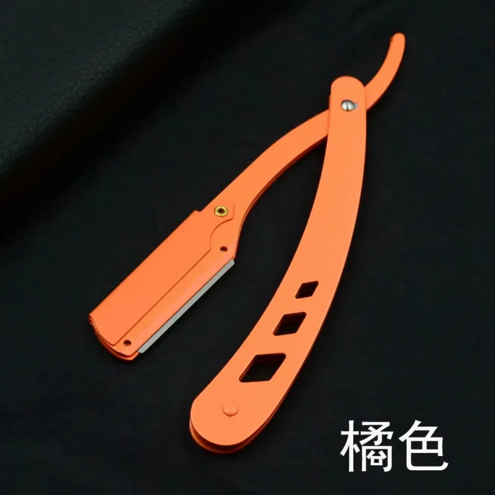 1Pcs Men Shaving Barber Tools Hair Razor and Blades Antique Black Folding Shaving Knife Unisex Hair Removal (Without Blade)