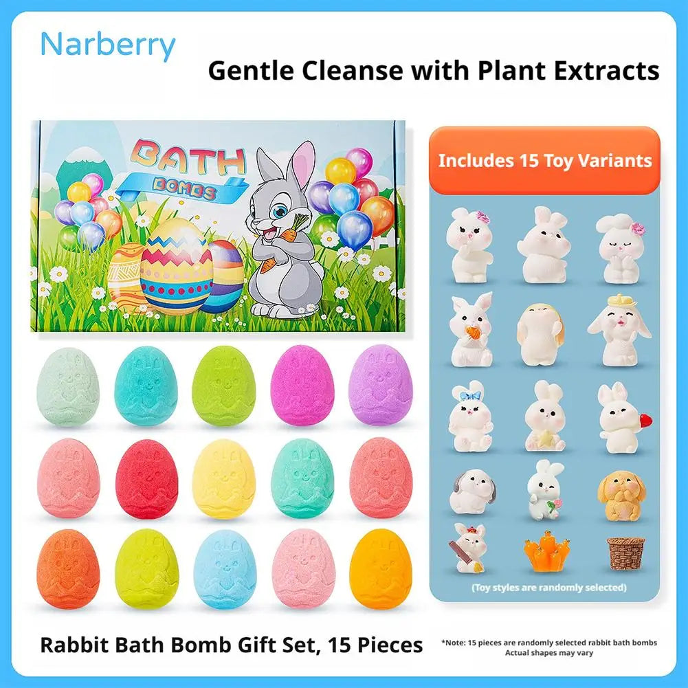 15Pcs/Set Handmade Bubble Bath Bombs Gift Set With Sea Animal Toys Fizzy Bath Salt Balls Gentle Non Irritating For Kids Daily