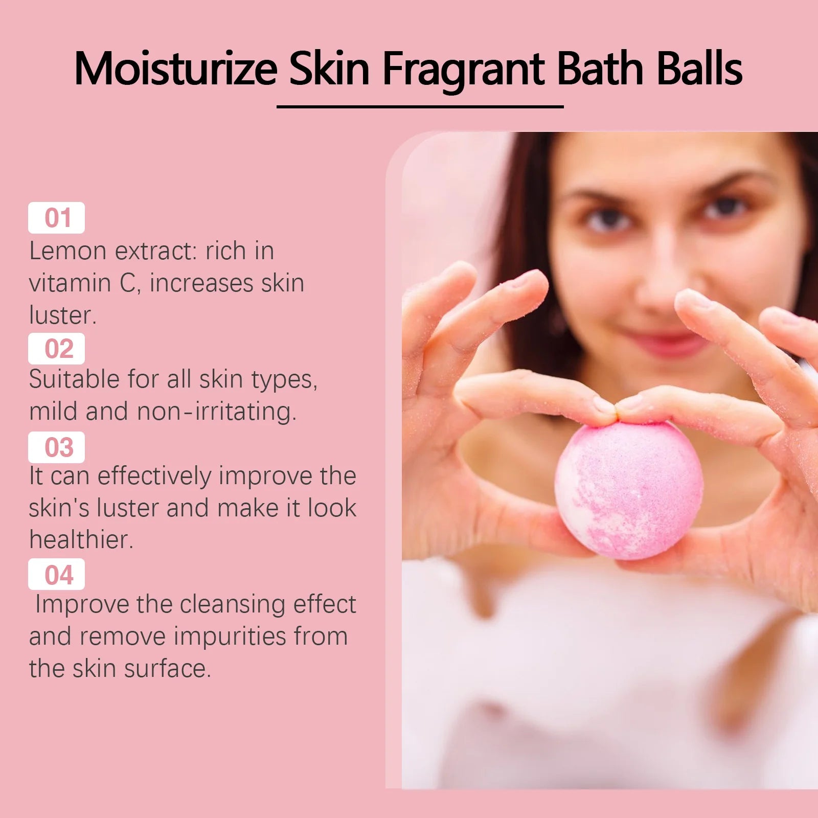 Bath Bomb Lasting Fragrance Aromatherapy Floral Scent Exfoliating Moisture Body Wash Cleansing Spa Salt Ball Bubble Bombs Shower