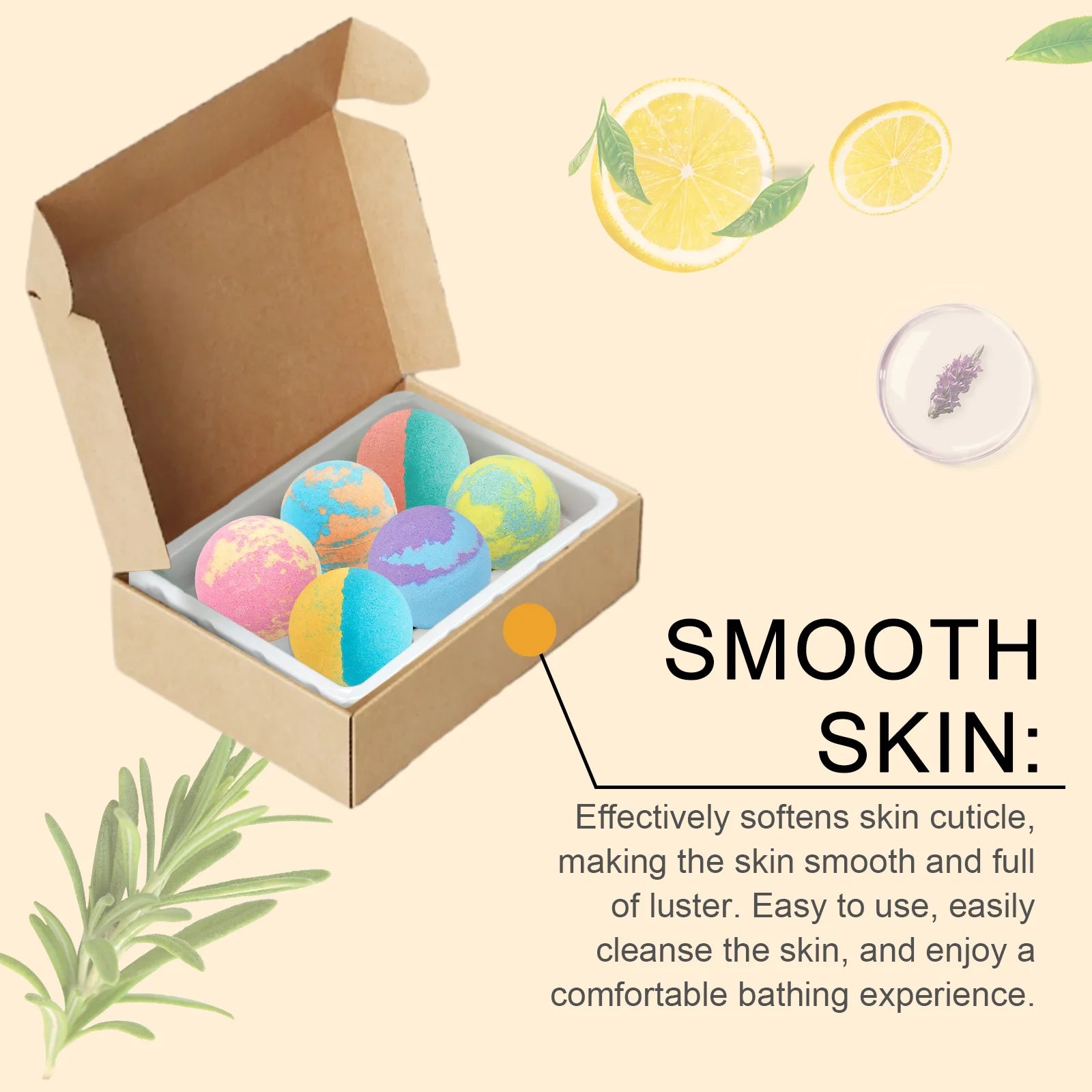 Floral Bath Bomb Set - Gentle Cleansing & Moisturizing, Long-Lasting Fragrance, Luxurious & Comfortable Bath Experience