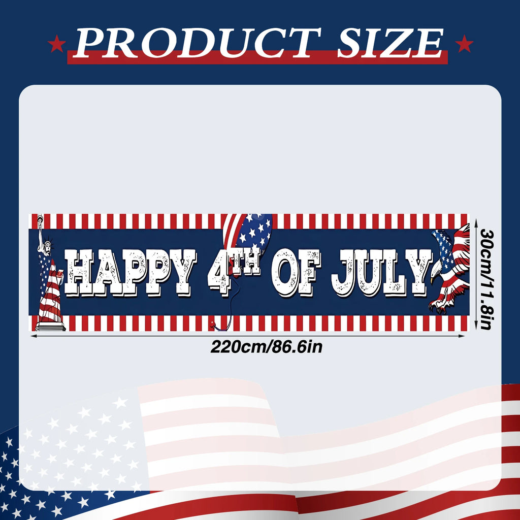 Happy 4th of July Banner, America Independence Day Banner,July 4th Decorations for Outside | 4th of July Party Decorations