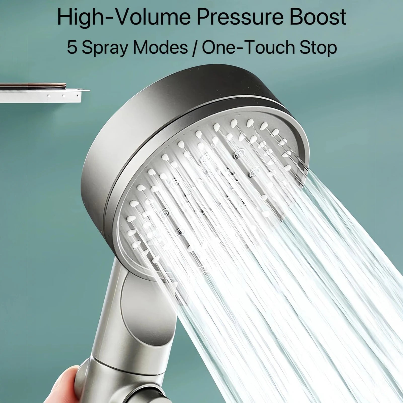 Bathroom Hand Held Shower Head Water Saving  Pressure Shower Device for Cleaning Tile Corner Toilet