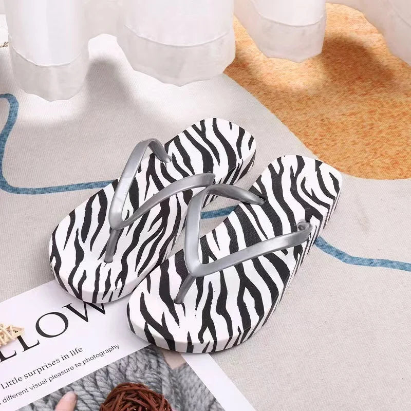 EOFK Women Flip Flops Summer New Outside Slippers PVC Soft Shoes Casual Shinny Pear Color Beach Plus Size 45 Flat with Solid