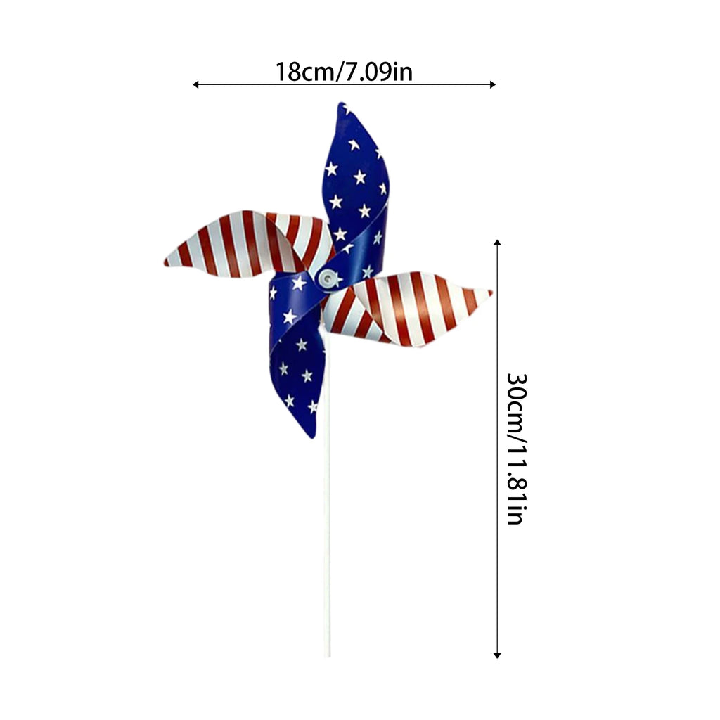 12pcs American Independence Day Handheld Pinwheels, 4th of July Patriotic Red White and Blue Wind Spinners, Holiday Decorations