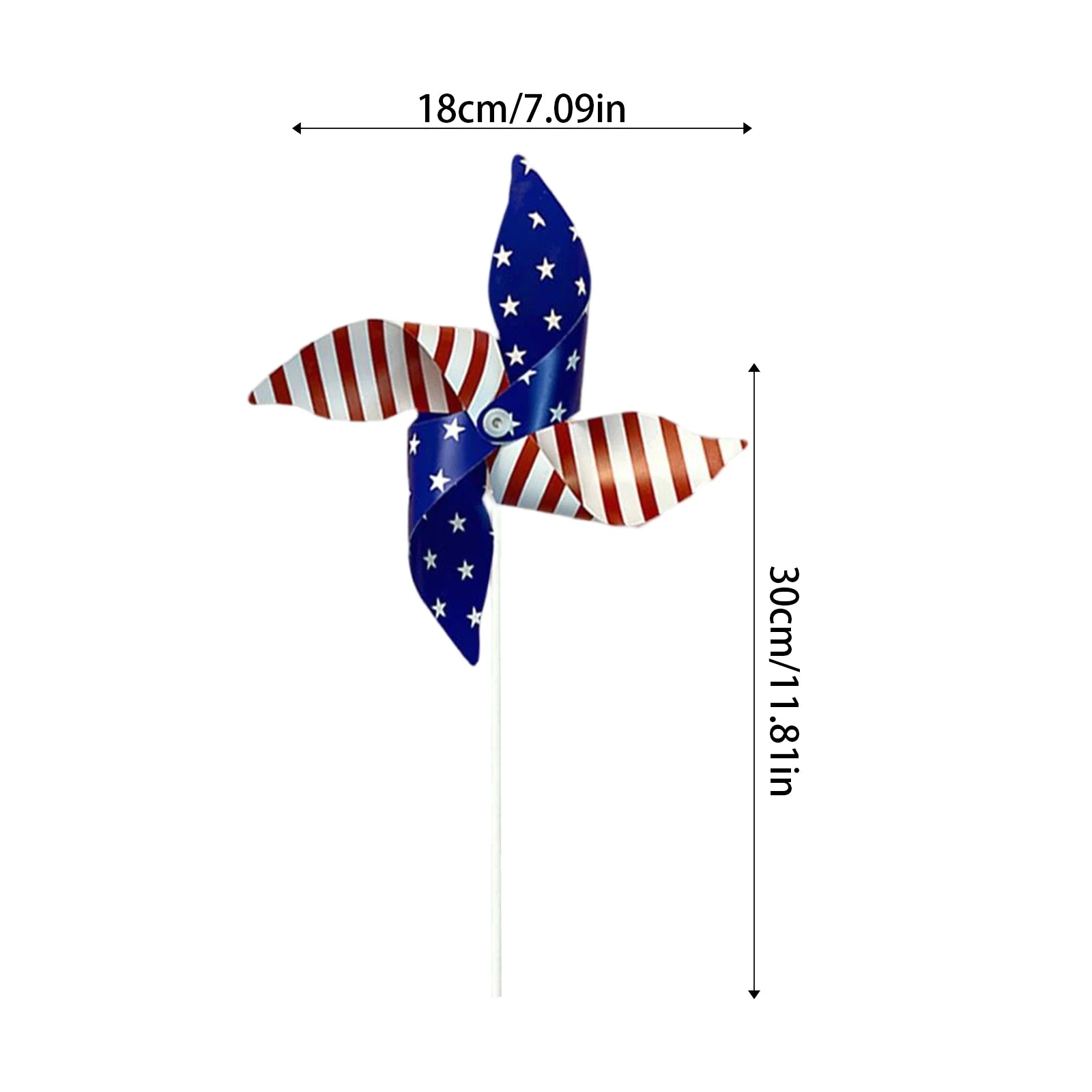 12pcs American Independence Day Handheld Pinwheels, 4th of July Patriotic Red White and Blue Wind Spinners, Holiday Decorations