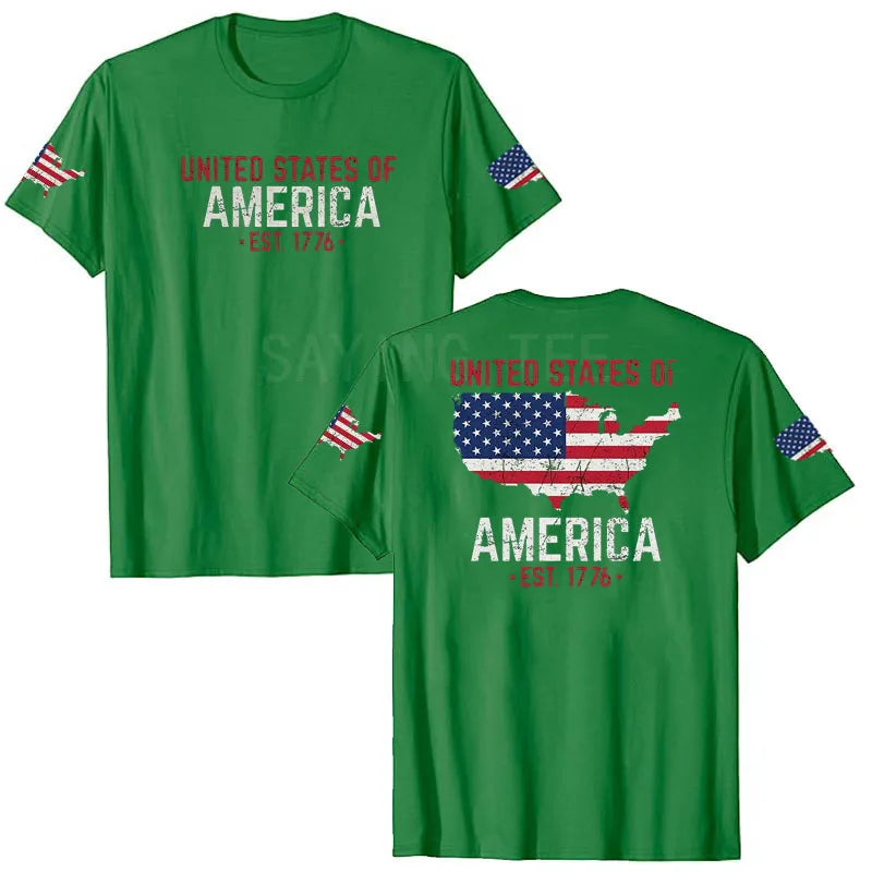 American Flag T-Shirt Men July 4th Patriotic USA Stars and Stripes Tee Defend The Police Sayings Graphic Tee Tops Men Clothing