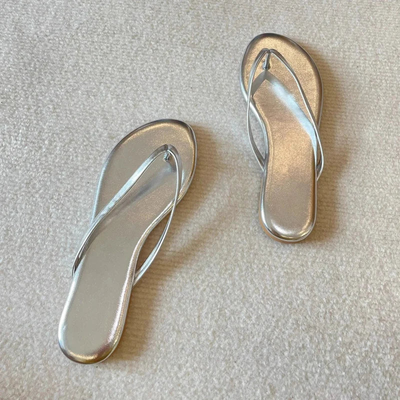 Summer Women Flip Flops Fashion Outside European American Travel Vacation Clip-on Casual Slippers Flat Beach Shoes