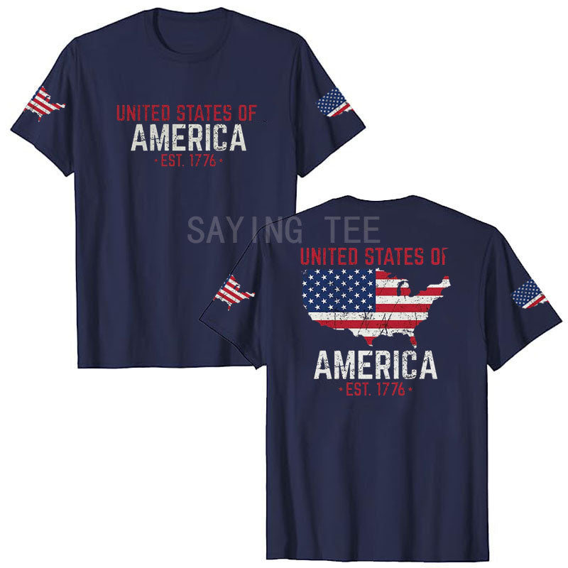 American Flag T-Shirt Men July 4th Patriotic USA Stars and Stripes Tee Defend The Police Sayings Graphic Tee Tops Men Clothing