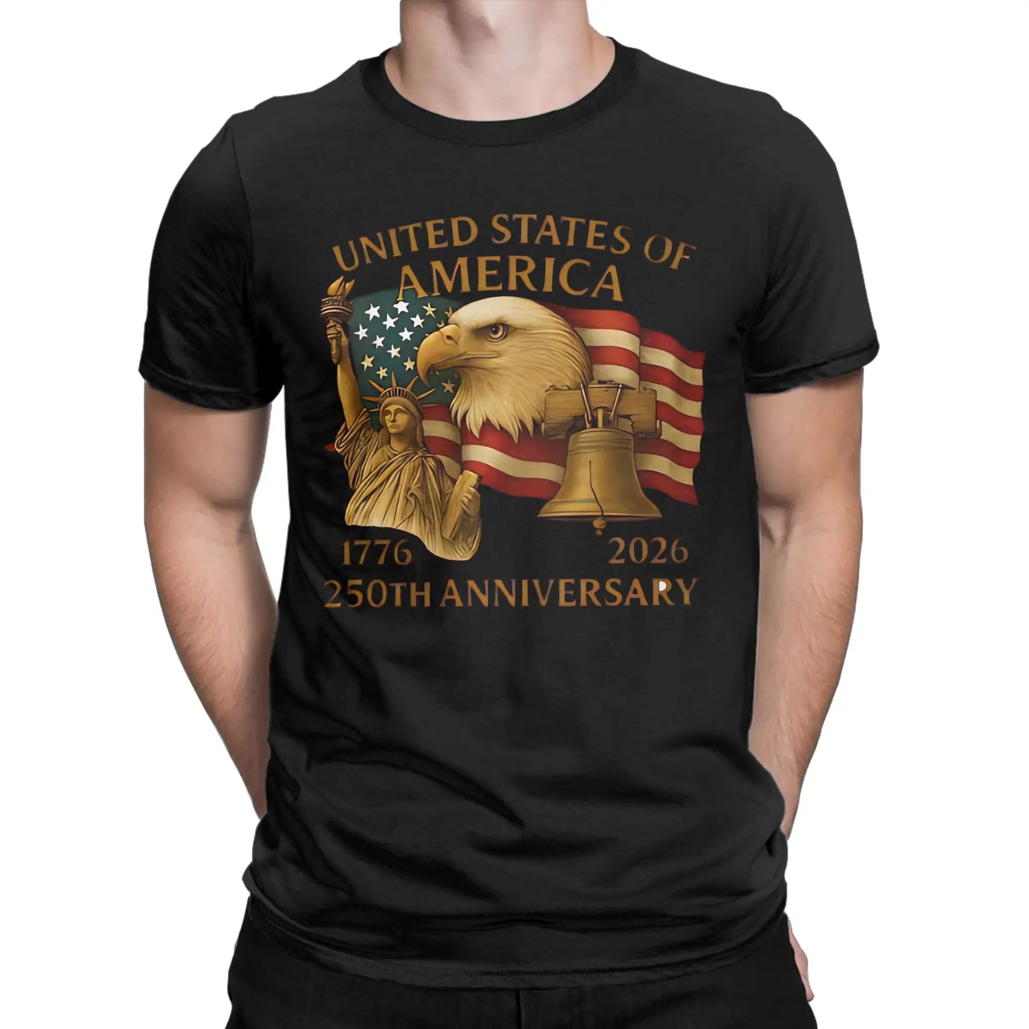Patriotic USA Army Us Military Parade 250th anniversary Tee Shirt for Men Women Print T Shirts  100% Cotton Clothing