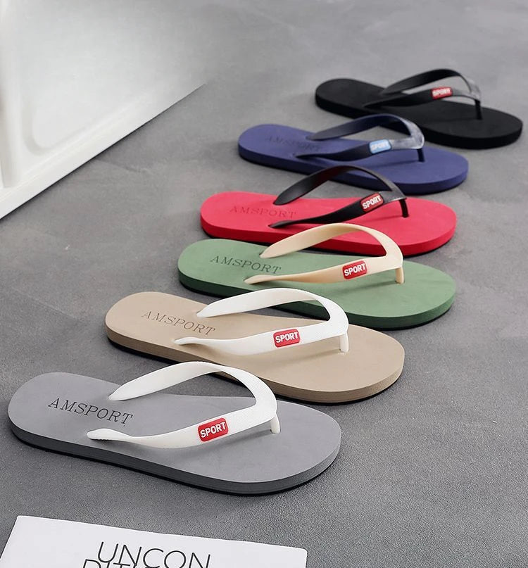 Soft Sabot Slippers for Men Walk Around Home Shiatsu House Flip Flops Flat Indoor Sandals Man Beach Shoes Bathroom Trend 2025