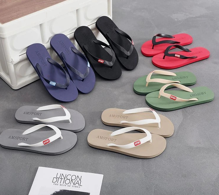 Soft Sabot Slippers for Men Walk Around Home Shiatsu House Flip Flops Flat Indoor Sandals Man Beach Shoes Bathroom Trend 2025