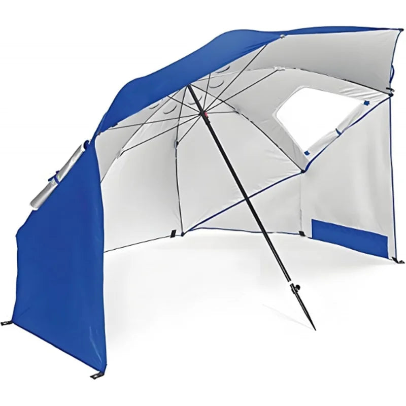 Windproof Beach Umbrella UPF 50+ With Sand Anchor & Tilt Portable Foldable Sunshade For Patio Garden Pool Backyard Lawn Outdoor