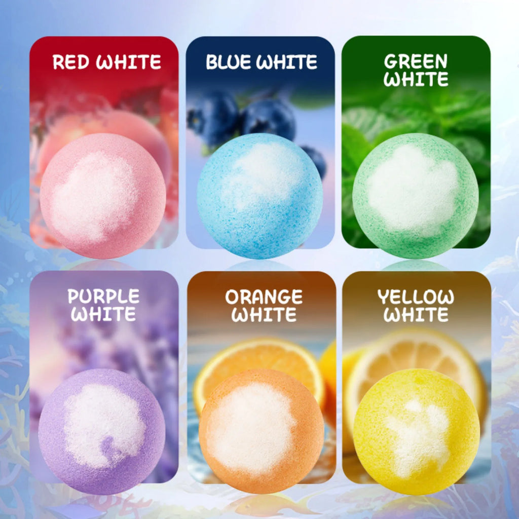 Ocean Fragrance Bath Bomb 6 Pcs Spa Relaxing Cleansing Bath Salt Ball Foam Shower Nourishing Bathing Supplies for Women