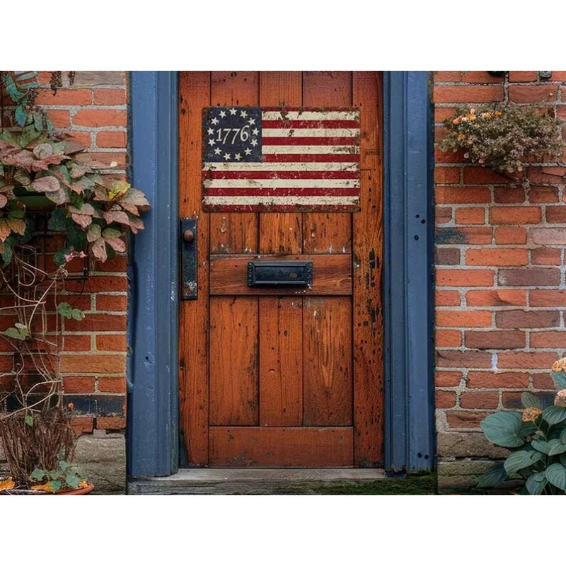 Primitive Fourth of July Decor - Betsy Ross 13 Star 1776 American Flag Sign - Independence Day Patriotic Colonial Decoration