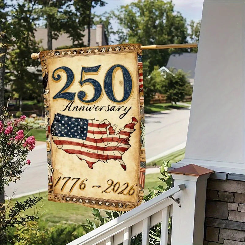 Patriotic American Garden Flag  250th Anniversary Yard Flag Usa Garden Flag Double Sided For Patios Front Yards